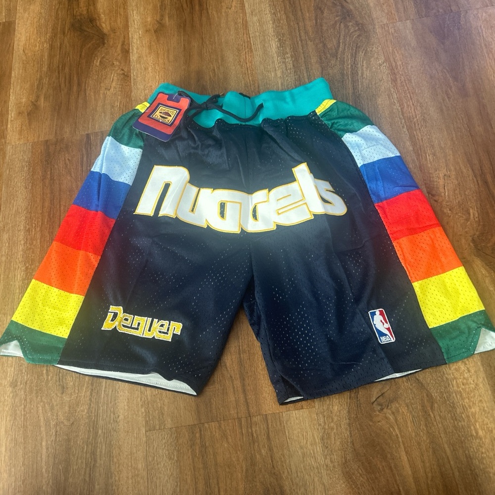 Just Don Black and Multicolor Athletic Shorts
